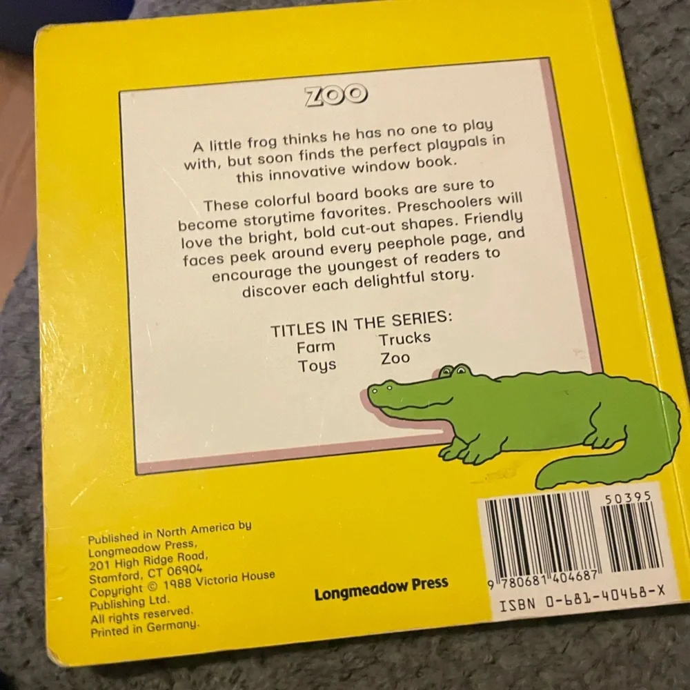 Zoo Children's Book by Gerald Hawksley VTG Orange green handheld toddler
